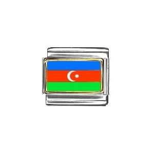 Azerbaijan Flag Italian Charm Bracelet Link