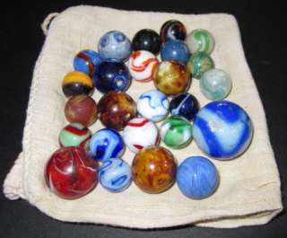  / Vintage   MARBLES Collection   LOT of 25   nice old lot of marbles 