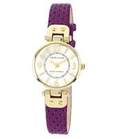 Anne Klein Watch, Womens Purple Perforated Leather Strap 26mm 10 