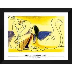   : Pablo Picasso FRAMED Art 28x36 Sur La Plage 1961 Home & Kitchen
