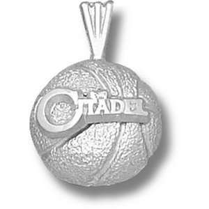    Citadel Bulldogs 1/2in Sterling Silver Basketball Pendant Jewelry