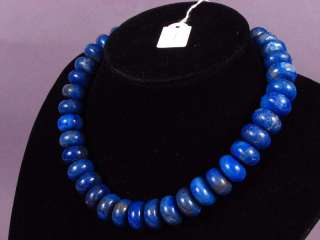 Necklace Lapis Lazuli 18mm Rondells 925 #1  