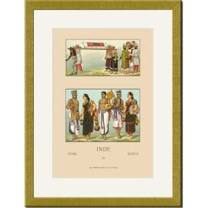  Gold Framed/Matted Print 17x23, Colorful Costumes of India 