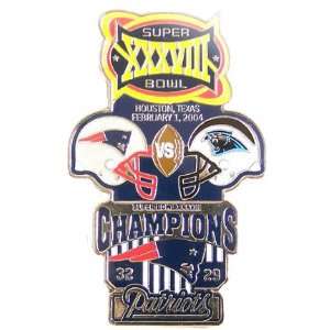  Super Bowl XXXVIII Oversized Commemorative Pin Sports 