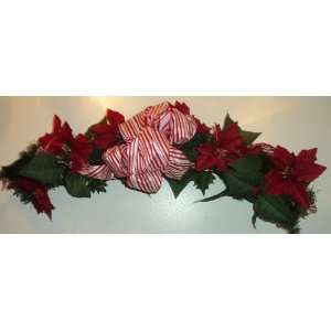  New Christmas/Holiday Red Poinsettia Swag: Home & Kitchen