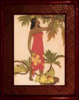 Kelly Breadfruit Bread Fruit Menu Art Hawaii Hawaiiana Hawaiian Rattan 