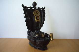 Japanese 7 Lucky Gods Treasure Ship Okimono Statue  