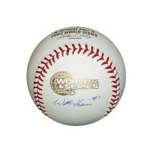 Willie Harris Autographed 2005 World Series Baseball  