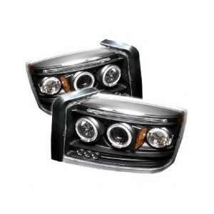   05 06 Dodge Dakota Halo LED Projector Head Lights  Black: Automotive