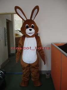New Professional Easter Brown Rabbit Bunny Mascot Costume Adult Size 