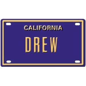    Drew Mini Personalized California License Plate 