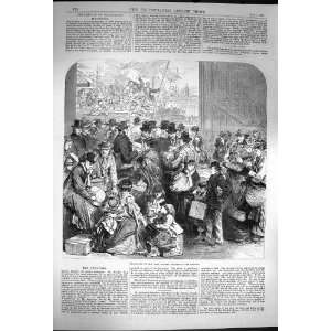  1870 Emigrants Ship Ganges Departing Canada Passengers 