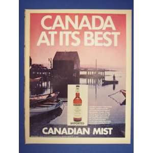 Canadian Mist Whiskey, house,peir,70s Print Ad,vintage Magazine Print 