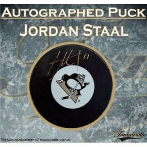 Jordan Staal Autographed/Hand Signed Puck Penguins Logo