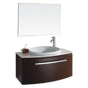 Wyndham Collection Allura 39.5 in. Ironwood Single Bathroom Vanity Set