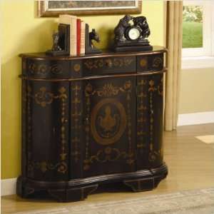  Crestview Hand Painted Chest in Black with Bronze Accents 
