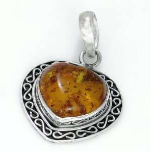  4.40 Gm Natural 50 Million Years Old Amber 925 Silver 
