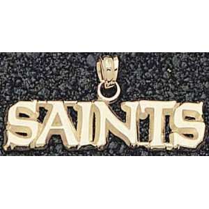  New Orleans Saints Solid 14K Gold Logo Pendant: Sports 