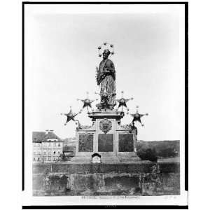  Prague. Statue of St. John Nepomue,Charles Bridge 1860 