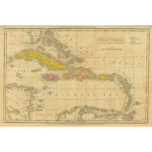    Tanner 1836 Antique Map of the West Indies: Office Products