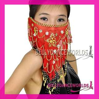   COSTUME FACE VEIL GOLD BEADS SEQUIN BOLLYWOOD PROPS SUPPLY WHOLESALE