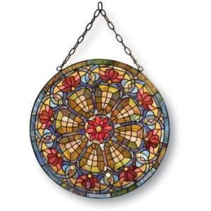  Rosette Stained Glass Panel: Home & Kitchen