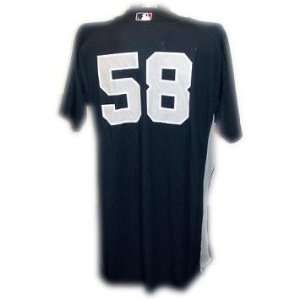 Dave Eiland #58 Yankees 2010 Spring Training Game Used Road Navy 