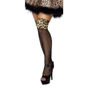  Smiffys Stockings Thigh High Fishnet Leopard: Toys & Games