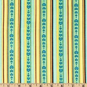  44 Wide Sweethearts Candy Hearts Stripe Teal/Multio 