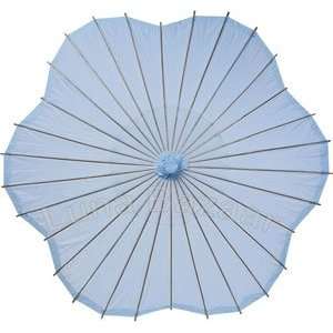    Powder Blue Scalloped 33 Inch Paper Parasol