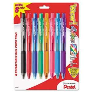  WOW! Retractable Ballpoint Pen   Med Pt, Assorted, 8/Pack 