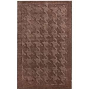   Area Rug Carpet 5 x 8 Brown Houndstooth Texture: Furniture & Decor