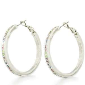  Multicolored Hoop Sterling Silver Jewelry 925 Dangle Earrings Scoop 