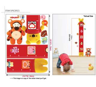 WINNIE THE POOH Childrens Growth Chart Wall STICKERS  