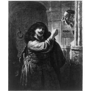  Samson threatening his father in law,Biblical events,Print 