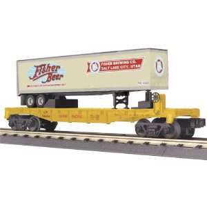   Union Pacific Flat Car w/ Trailer   Fishers Beer 30 76154 Toys