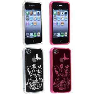   skin   2 Pack   Clear Clear hot pink Cell Phones & Accessories