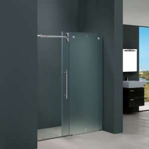   Frosted Glass Frameless Shower Enclosure, Chrome: Home Improvement