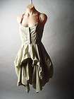   Victorian Western Desert Safari Suspender Tan Pinafore Bustle Dress M