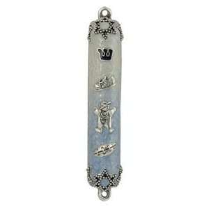  3.5 Hand Painted Baby Boy Mezuzah by Quest Gifts 