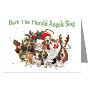 Basset Bark Herald Angels Greeting Cards Pk of 10 Dogs Greeting Cards 