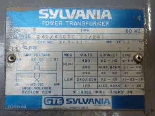 Sylvania Power Transformer 307 310, 3 KVA #30664  