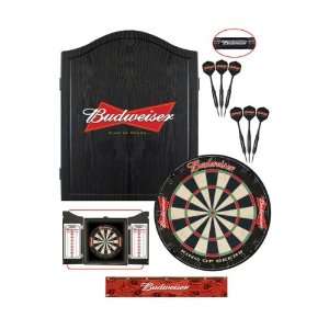  Budweiser Bow Tie Dartboard Cabinet Set: Sports & Outdoors