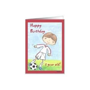  Soccer Player  5th Birthday Boy Card: Toys & Games