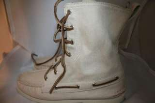 Crew Sperry Top Sider Authentic Original Boots in twill. High top 