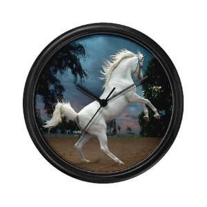    The White Stallion Art Wall Clock by 
