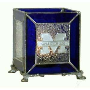   Michigan Wolverines Stained Glass Tealight Holder: Sports & Outdoors