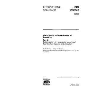  ISO 10359 21994, Water quality   Determination of 