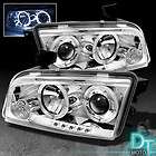 06 10 CHARGER DUAL HALO ANGEL EYES PROJECTOR LED HEADLIGHTS LAMPS 