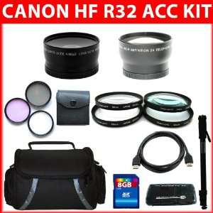  Deluxe Accessory Kit For Canon VIXIA HF R32 Flash Memory 
